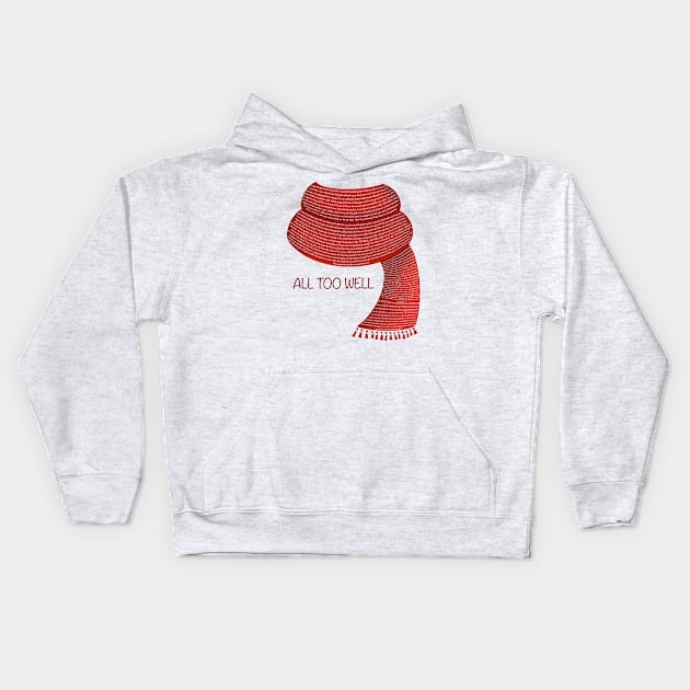 Red scarf Kids Hoodie by Johadesigns